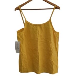 Mijoli 100% Ramie Yellow Cami Tank Sz M Minimalist Summer Quiet Natural Fiber